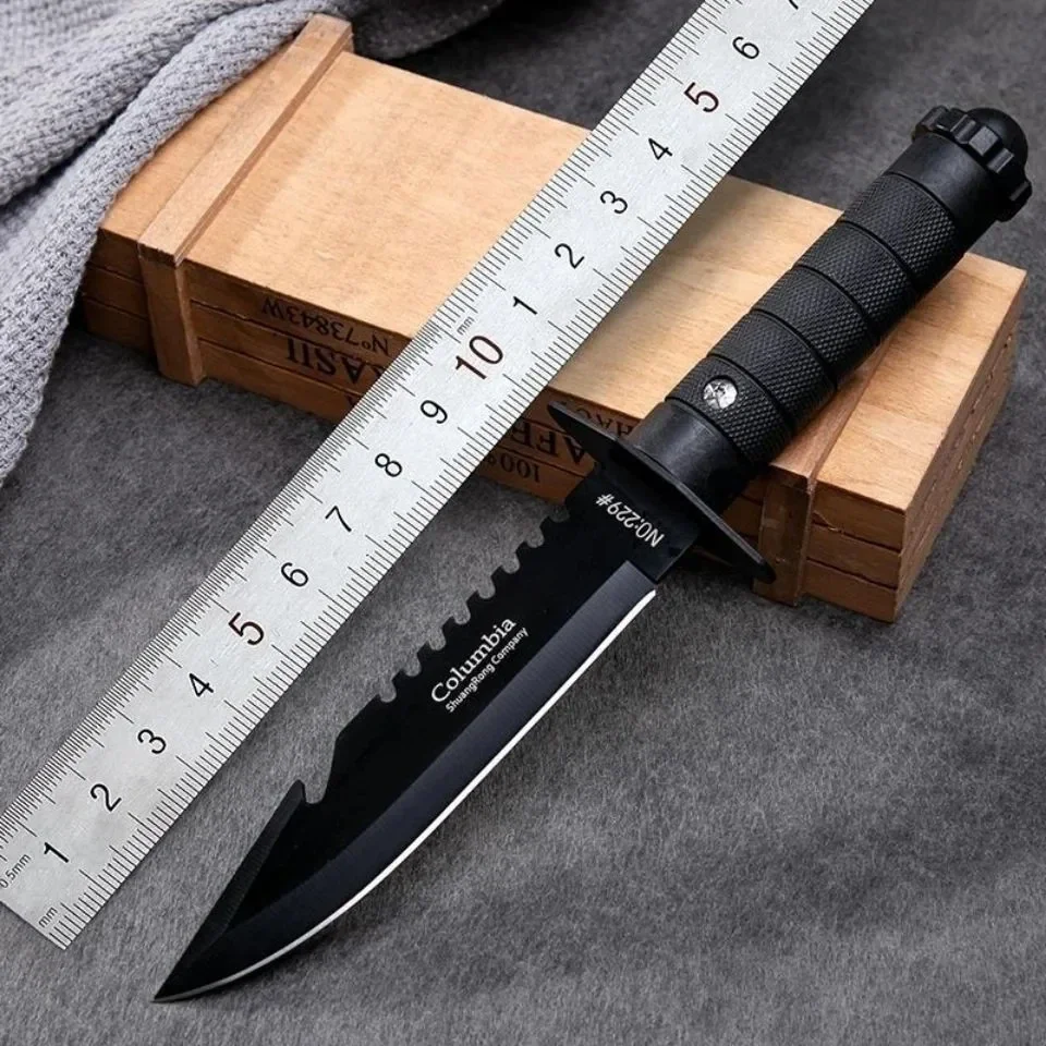Bushcraft Knife Fixed - 7CR17MOV キャンプアウトドアストレートナイフジャングルキャンプキッチンフルーツナイフ ABS ハンドルナイフ高硬度 EDC