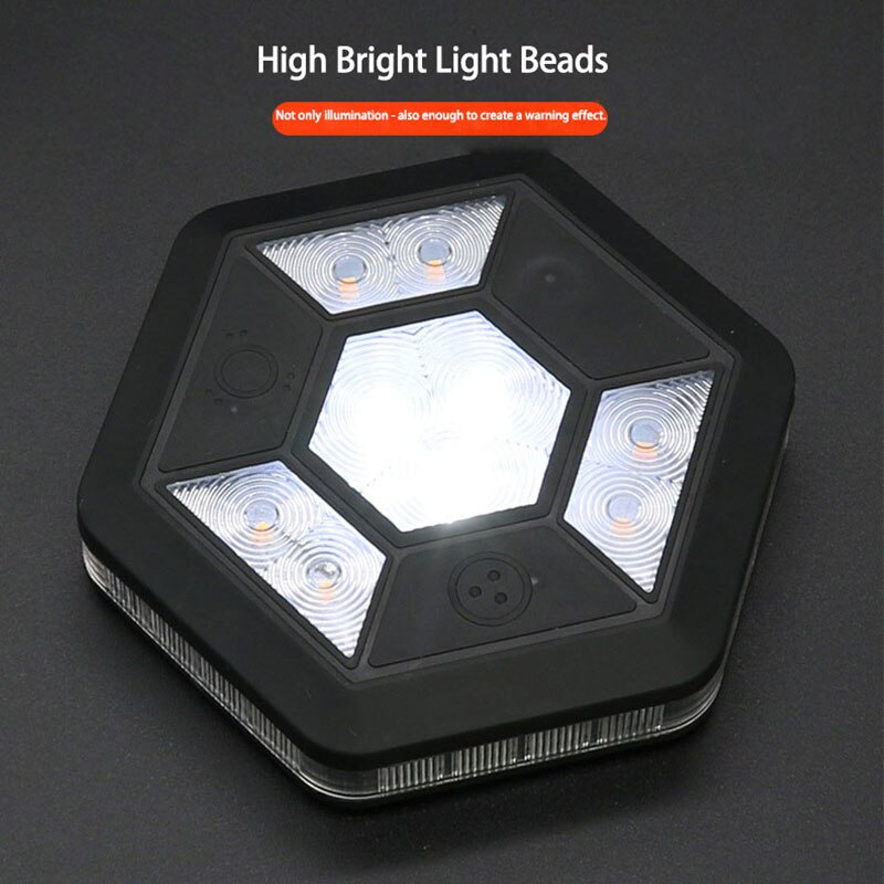 Sos Light Strobe - 360 ° 回転コブ警告灯車緊急充電磁石吸着夜黄色白点滅ランプルーフトランクライト