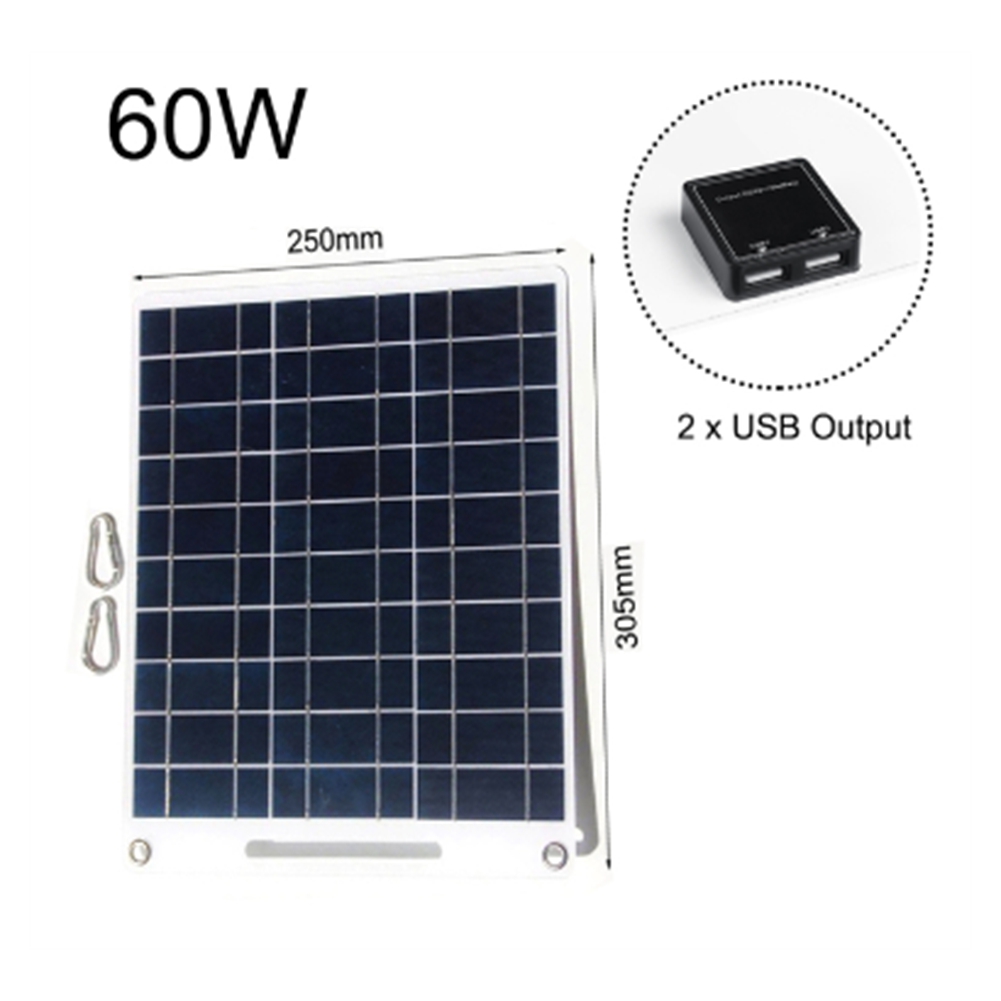 Solar Emergency Charger - 新しい 60 ワットソーラーパネルポータブル 5V デュアル USB