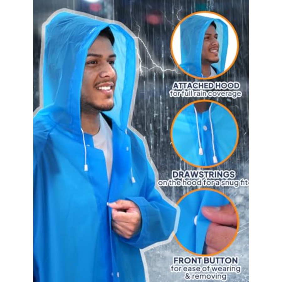ANYOO 2枚組 大人用レインポンチョ 再利用可能なレイン - Emergency Poncho Rain のレビューと価格