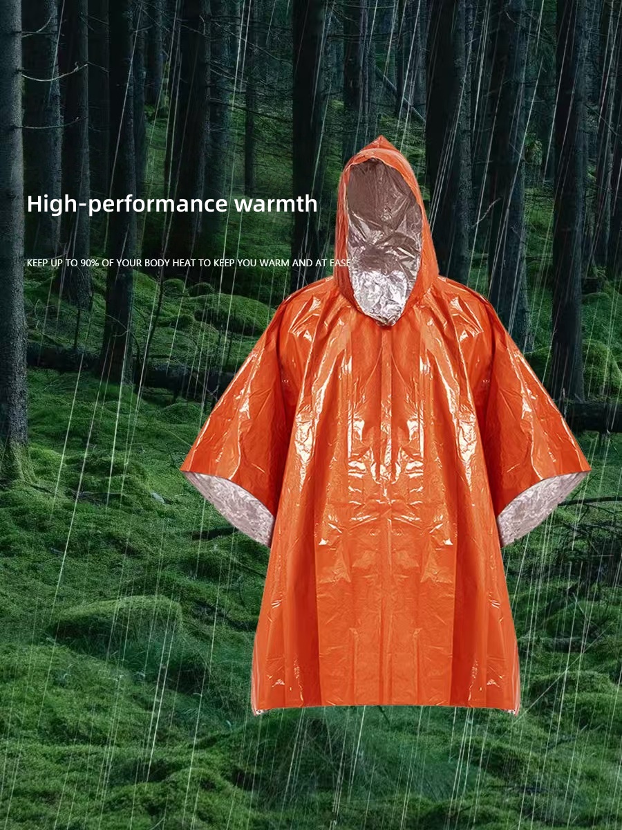 屋外携帯用緊急レインコート 厚手 反射材付き 防風 防水 多 - Survival Blanket Reflective のレビューと価格