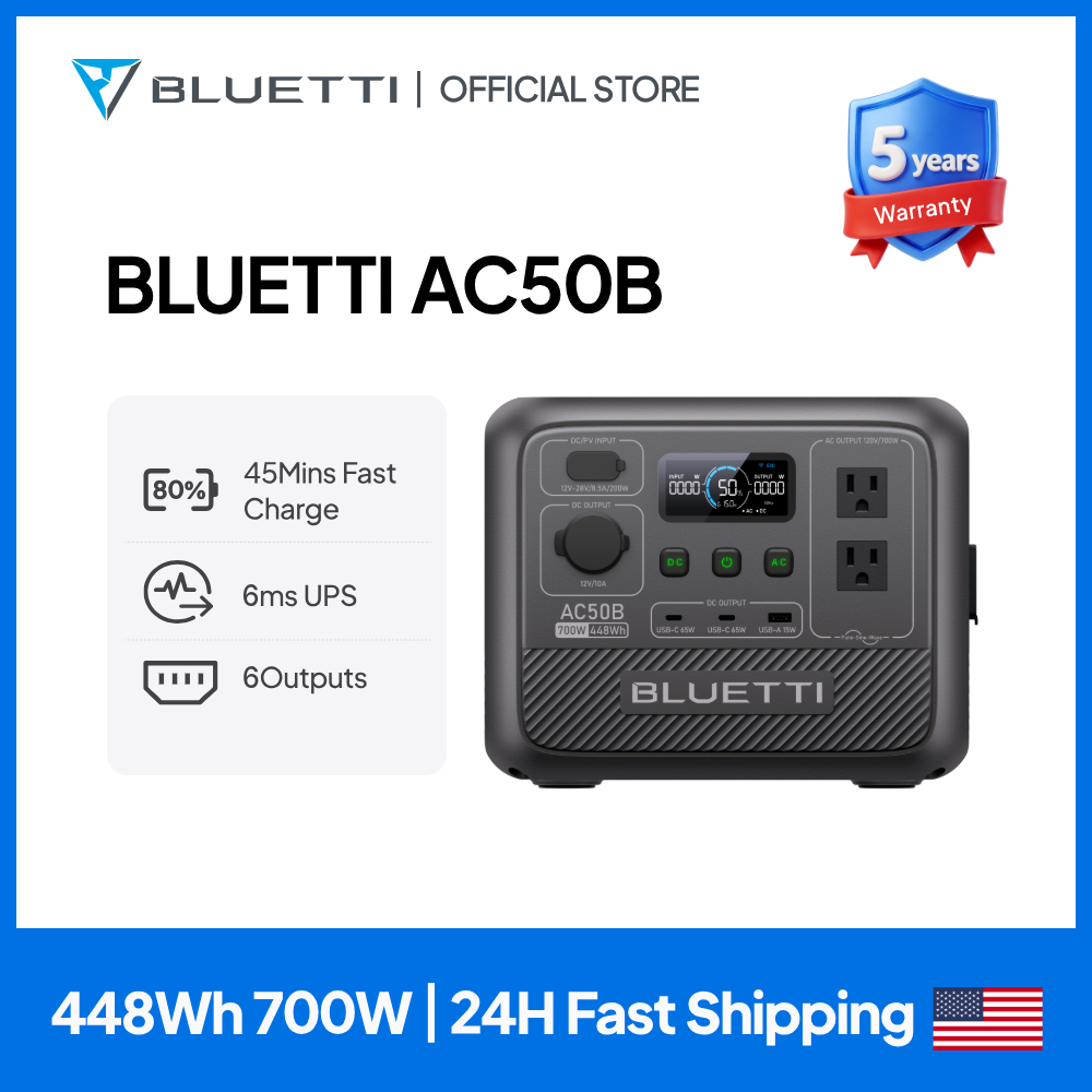 BLUETTI AC50B ポータブル電源 700W 448 - Solar Emergency Charger のレビューと価格